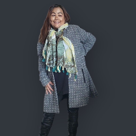 Womens Elegant Green and Yellow Scarf - Picture 10 of 11